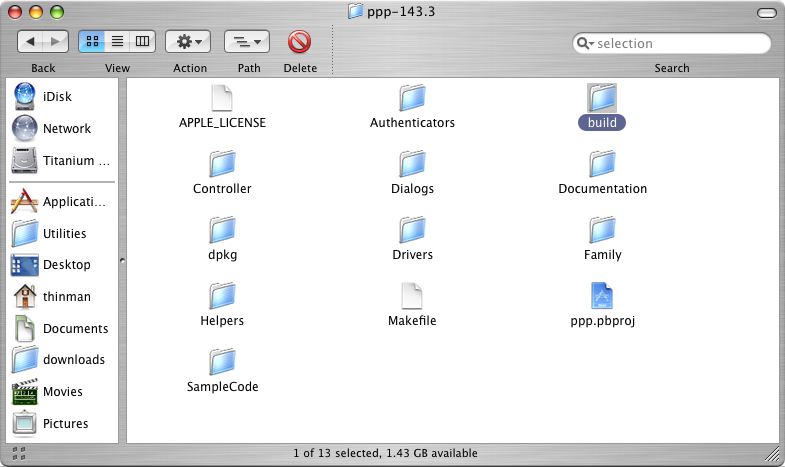 ppp source folder with new build directory